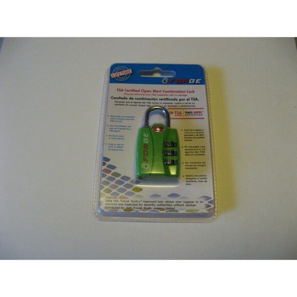 Forge TSA Certified Open Alert Combiantion Lock Green NEW IN PACKAGE - Picture 1 of 2